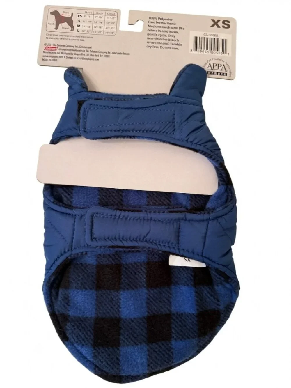Coleman Pet Jacket XS Navy Blue Quilted Fleece Lined Dog Coat NWT